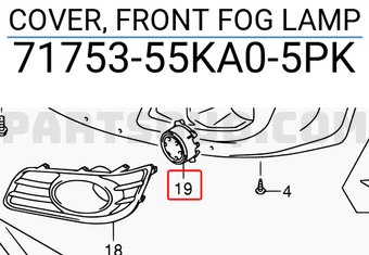 Suzuki 7175355KA05PK COVER, FRONT FOG LAMP