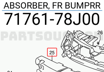Suzuki 7176178J00 ABSORBER, FR BUMPRR
