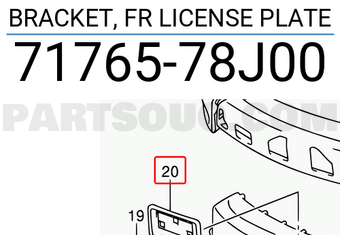 Suzuki 7176578J00 BRACKET, FR LICENSE PLATE
