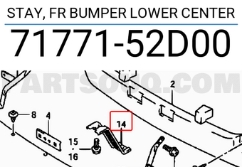 Suzuki 7177152D00 STAY, FR BUMPER LOWER CENTER