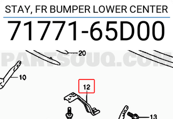 Suzuki 7177165D00 STAY, FR BUMPER LOWER CENTER