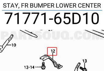Suzuki 7177165D10 STAY, FR BUMPER LOWER CENTER