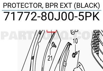 Suzuki 7177280J005PK PROTECTOR, BPR EXT (BLACK)
