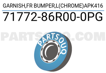 Suzuki 7177286R000PG GARNISH,FR BUMPER,L(CHROME)APK416
