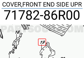 Suzuki 7178286R00 COVER,FRONT END SIDE UPR