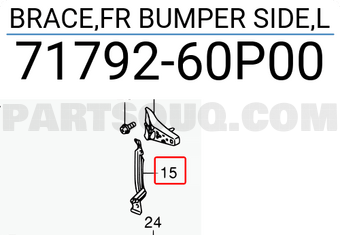 Suzuki 7179260P00 BRACE,FR BUMPER SIDE,L