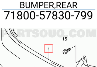 Suzuki 7180057830799 BUMPER,REAR