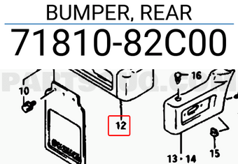 Suzuki 7181082C00 BUMPER, REAR