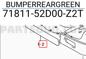 Suzuki 7181152D00Z2T BUMPERREARGREEN