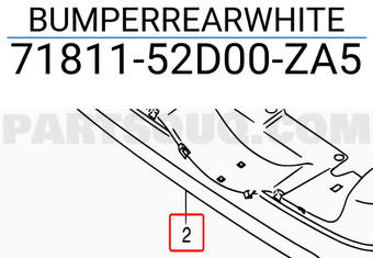 Suzuki 7181152D00ZA5 BUMPERREARWHITE