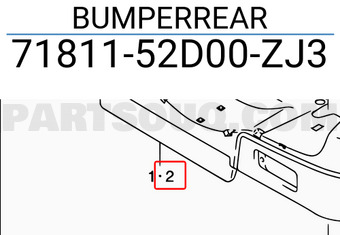Suzuki 7181152D00ZJ3 BUMPERREAR