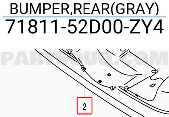 Suzuki 7181152D00ZY4 BUMPER,REAR(GRAY)