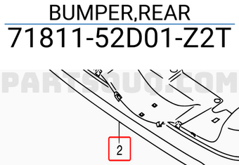 Suzuki 7181152D01Z2T BUMPER,REAR
