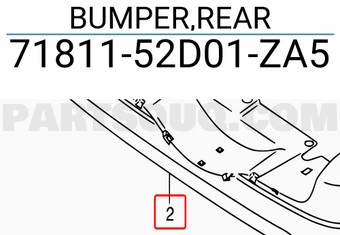 Suzuki 7181152D01ZA5 BUMPER,REAR