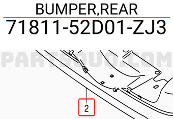 Suzuki 7181152D01ZJ3 BUMPER,REAR