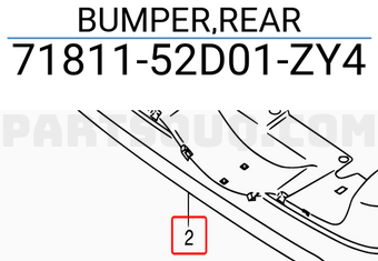 Suzuki 7181152D01ZY4 BUMPER,REAR
