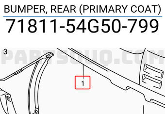 Suzuki 7181154G50799 BUMPER, REAR (PRIMARY COAT)