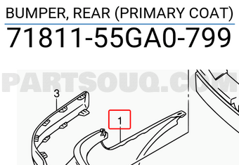Suzuki 7181155GA0799 BUMPER, REAR (PRIMARY COAT)
