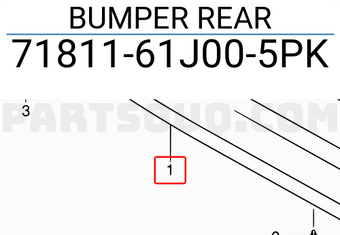 Suzuki 7181161J005PK BUMPER REAR