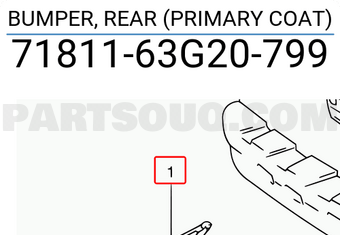 Suzuki 7181163G20799 BUMPER, REAR (PRIMARY COAT)