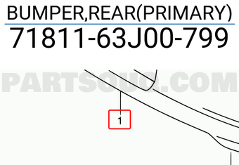 Suzuki 7181163J00799 BUMPER,REAR(PRIMARY)