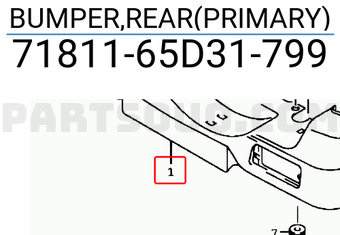 Suzuki 7181165D31799 BUMPER,REAR(PRIMARY)