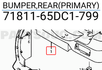 Suzuki 7181165DC1799 BUMPER,REAR(PRIMARY)