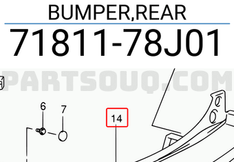 Suzuki 7181178J01 BUMPER,REAR