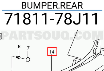 Suzuki 7181178J11 BUMPER,REAR