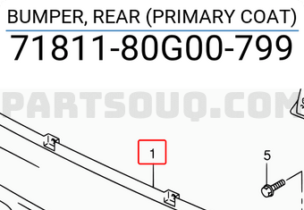 Suzuki 7181180G00799 BUMPER, REAR (PRIMARY COAT)