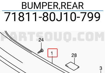Suzuki 7181180J10799 BUMPER,REAR
