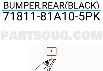 Suzuki 7181181A105PK BUMPER,REAR(BLACK)