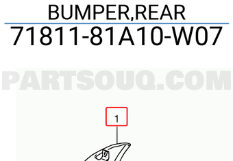 Suzuki 7181181A10W07 BUMPER,REAR