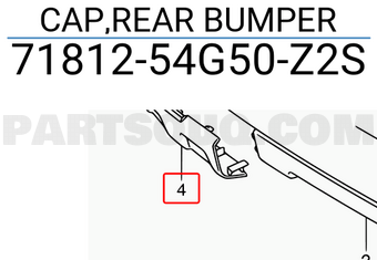 Suzuki 7181254G50Z2S CAP,REAR BUMPER