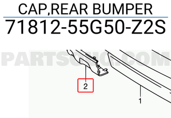 Suzuki 7181255G50Z2S CAP,REAR BUMPER