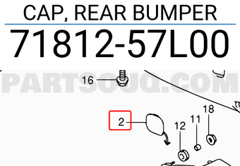 Suzuki 7181257L00 CAP, REAR BUMPER