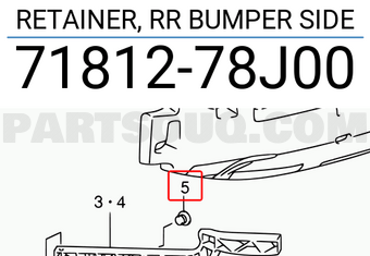 Suzuki 7181278J00 RETAINER, RR BUMPER SIDE