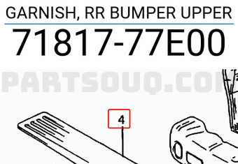 Suzuki 7181777E00 GARNISH, RR BUMPER UPPER