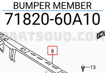 Suzuki 7182060A10 BUMPER MEMBER