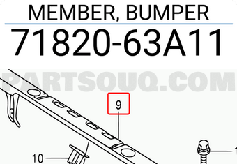 Suzuki 7182063A11 MEMBER, BUMPER