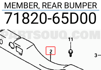 Suzuki 7182065D00 MEMBER, REAR BUMPER