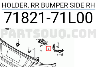 Suzuki 7182171L00 HOLDER, RR BUMPER SIDE RH