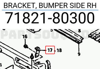 Suzuki 7182180300 BRACKET, BUMPER SIDE RH