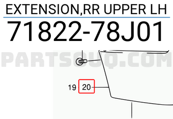 Suzuki 7182278J01 EXTENSION,RR UPPER LH