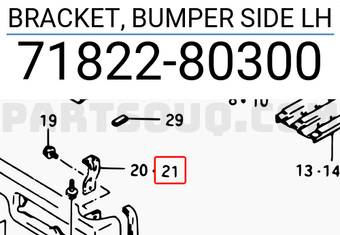 Suzuki 7182280300 BRACKET, BUMPER SIDE LH