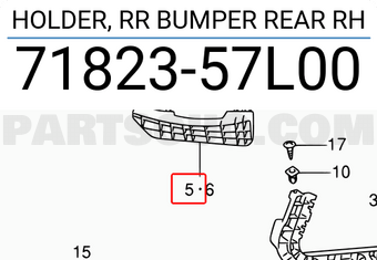 Suzuki 7182357L00 HOLDER, RR BUMPER REAR RH