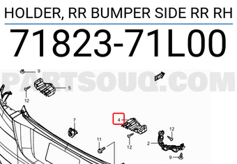 Suzuki 7182371L00 HOLDER, RR BUMPER SIDE RR RH