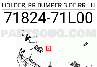 Suzuki 7182471L00 HOLDER, RR BUMPER SIDE RR LH