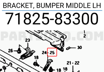 Suzuki 7182583300 BRACKET, BUMPER MIDDLE LH