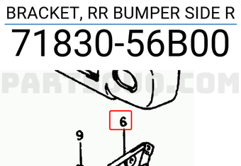 Suzuki 7183056B00 BRACKET, RR BUMPER SIDE R